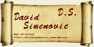 David Simenović vizit kartica